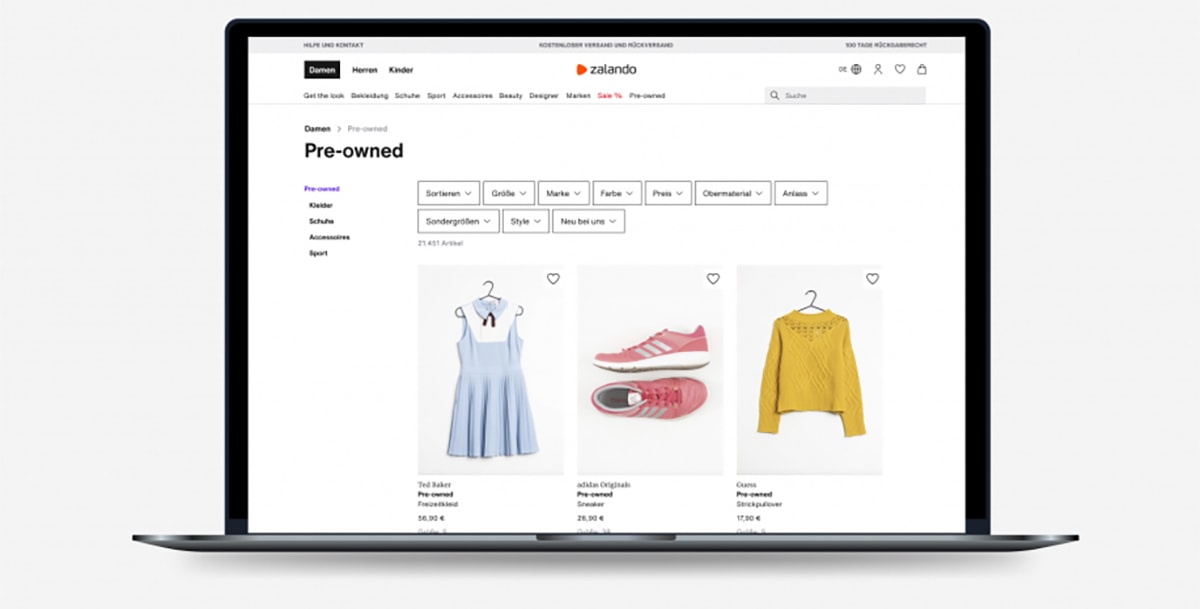 Zalando lanza su nuevo servicio de prendas de segunda mano Zalando lanza su nuevo servicio de prendas de segunda mano